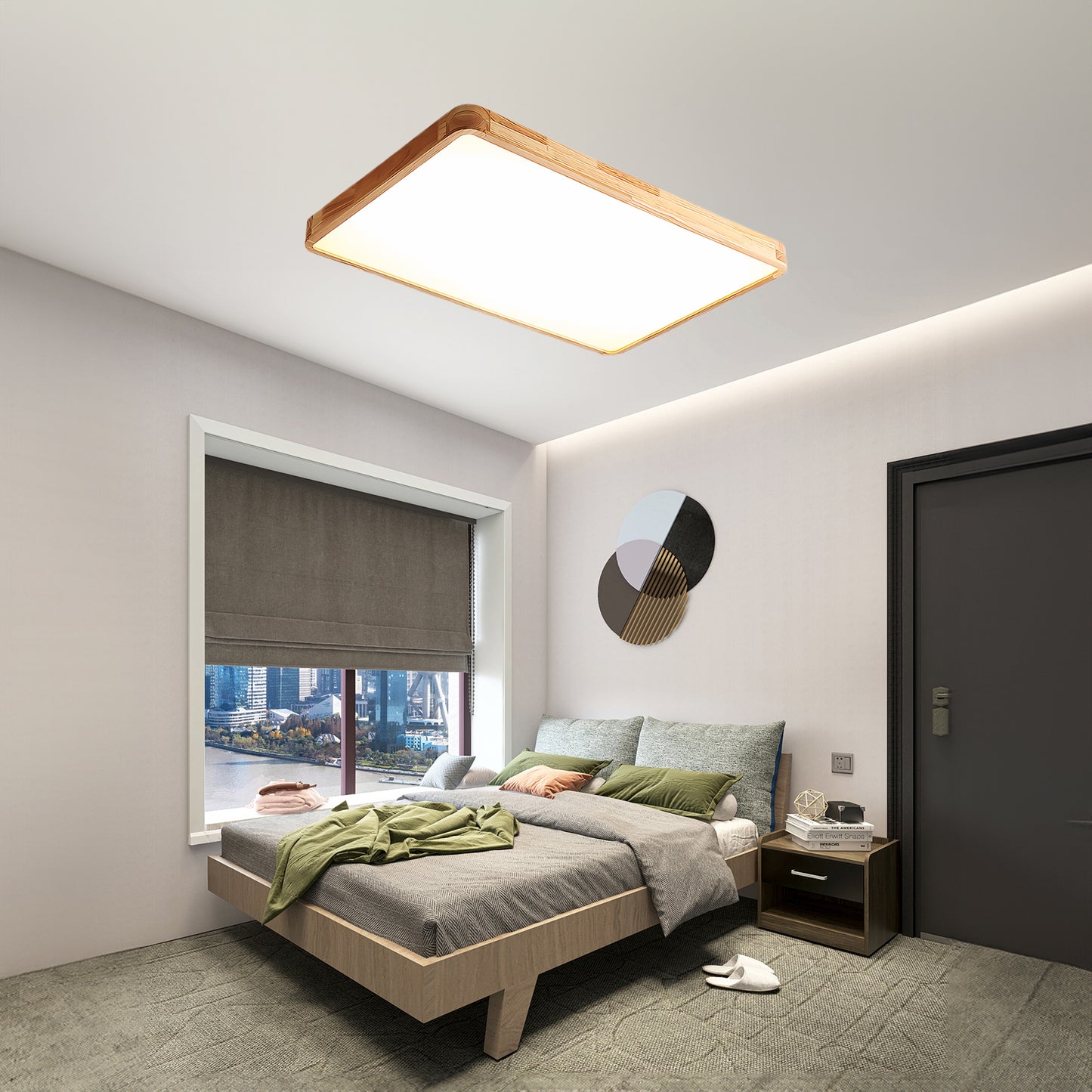 Wooden Geometric Modern Wood Ceiling Light