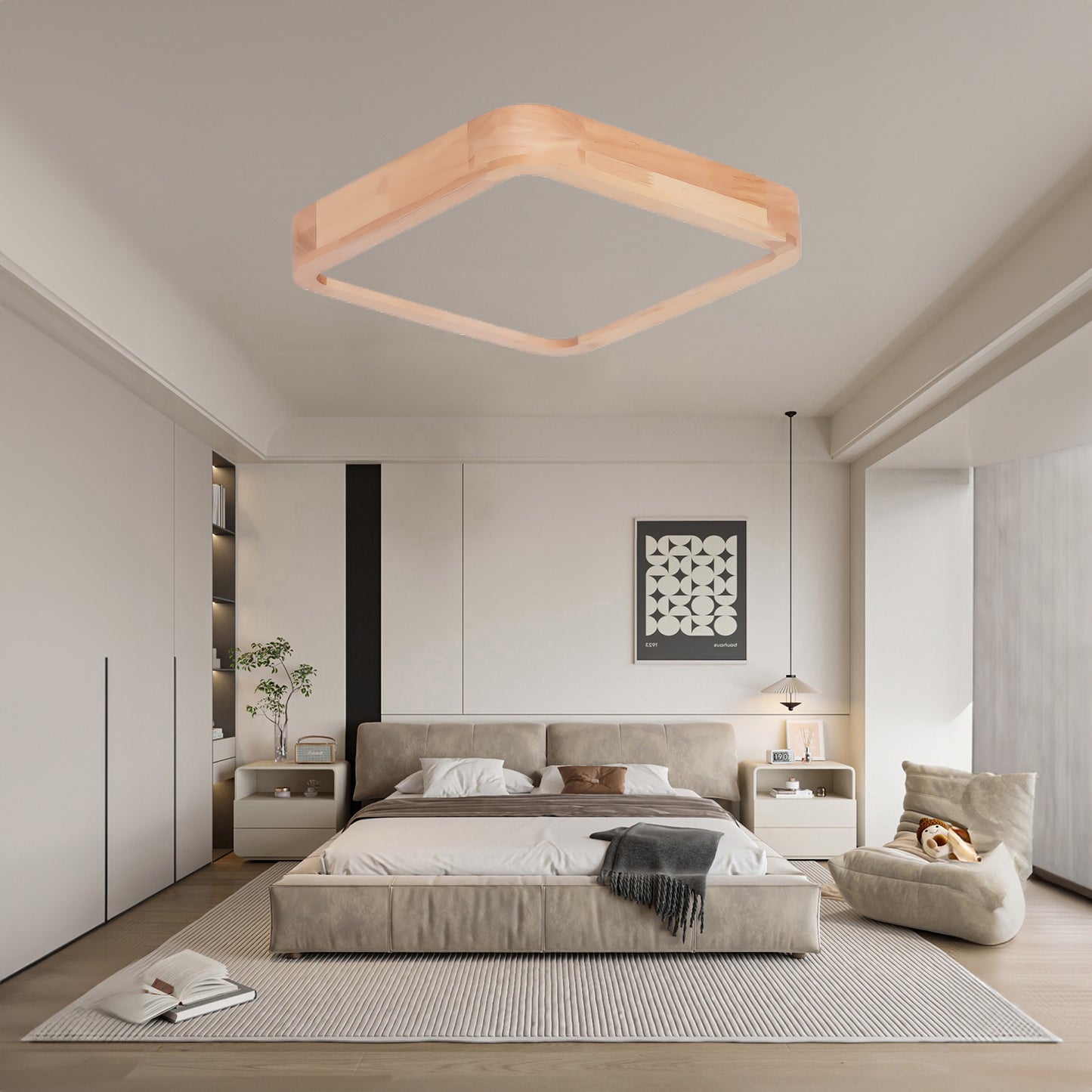 Wooden Geometric Modern Wood Ceiling Light