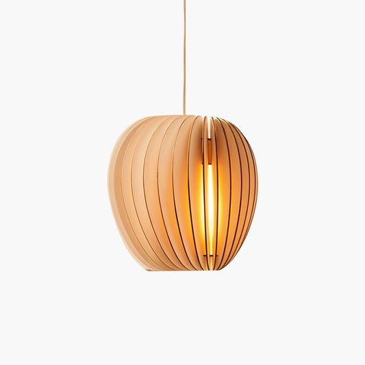 Wooden Orb Modern Metal Pendant Lamp