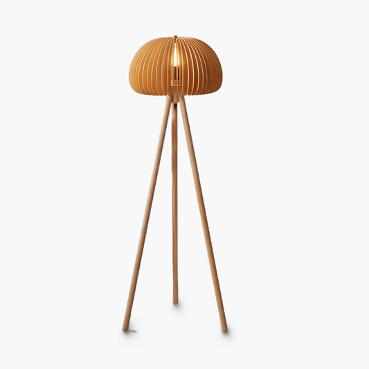 Wooden Pumpkin Eclectic Metal Floor Lamp