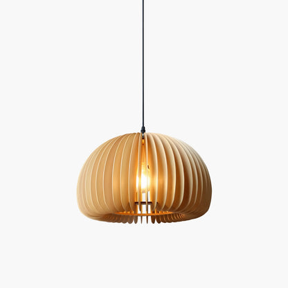 Wooden Pumpkin Eclectic Metal Pendant Lamp