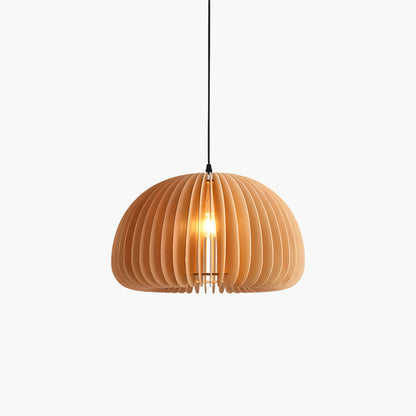 Wooden Pumpkin Eclectic Metal Pendant Lamp