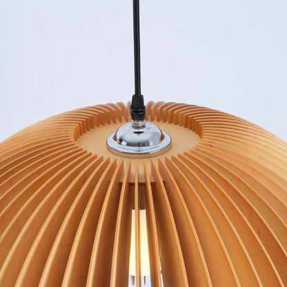 Wooden Pumpkin Eclectic Metal Pendant Lamp