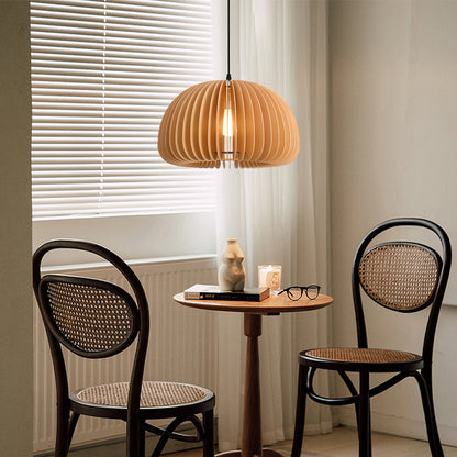 Wooden Pumpkin Eclectic Metal Pendant Lamp