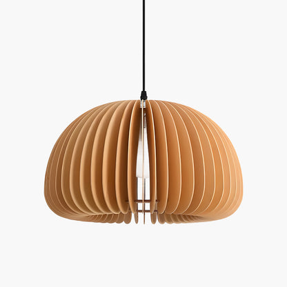 Wooden Pumpkin Eclectic Metal Pendant Lamp