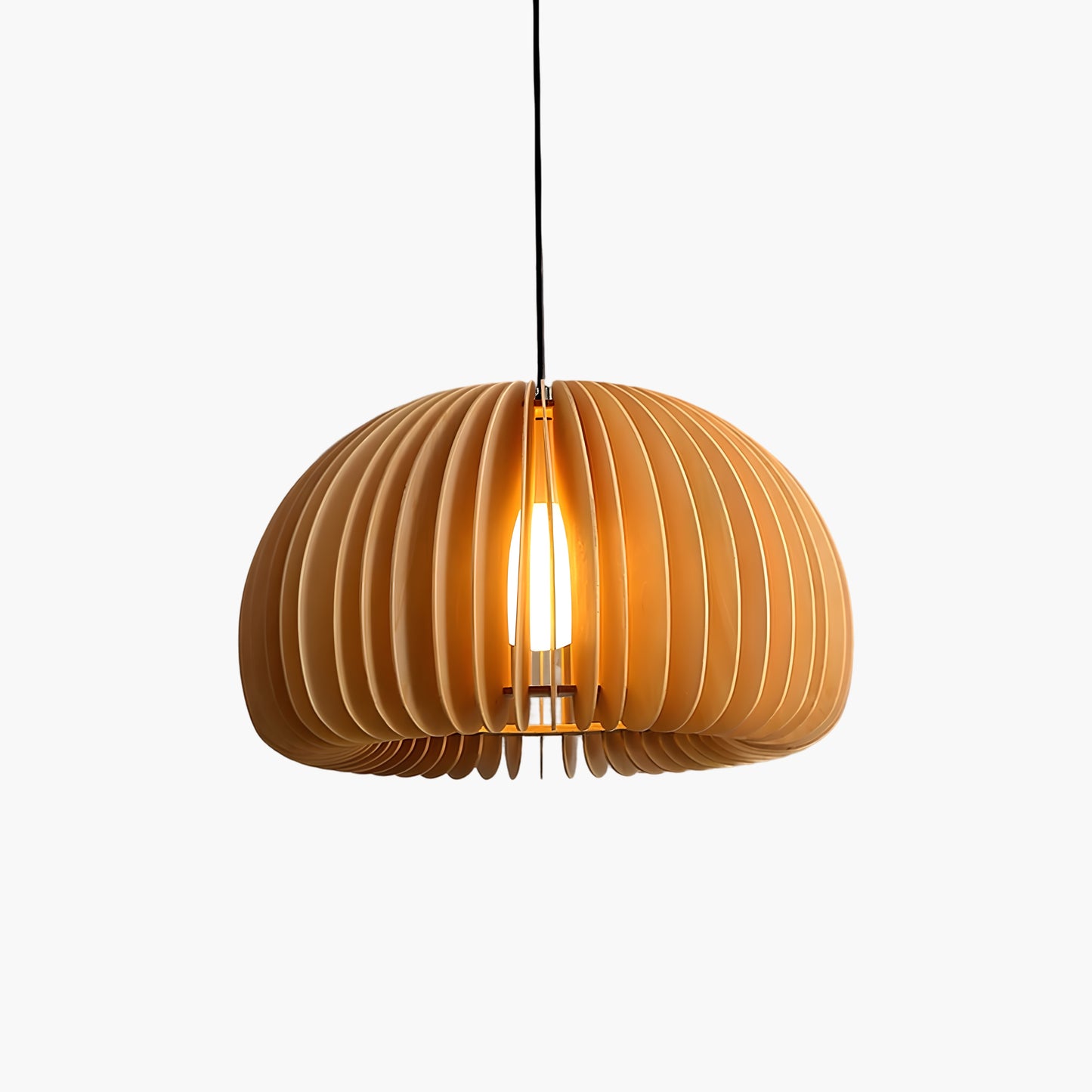 Wooden Pumpkin Eclectic Metal Pendant Lamp