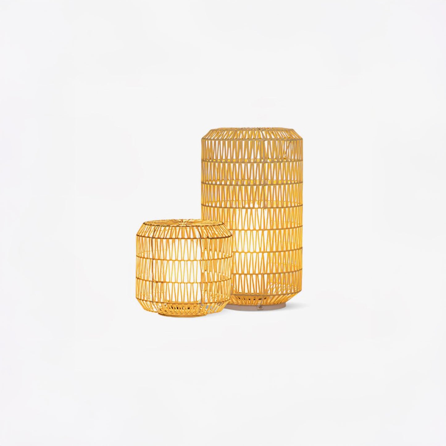 Woven Rattan Rustic Metal Outdoor Lamp