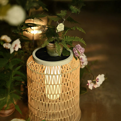 Woven Rattan Rustic Metal Outdoor Lamp