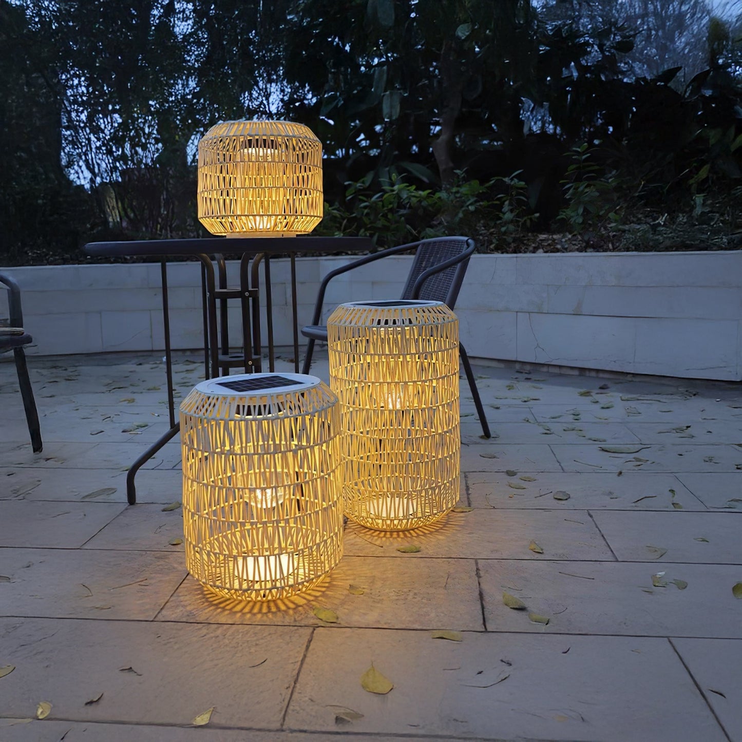 Woven Rattan Rustic Metal Outdoor Lamp