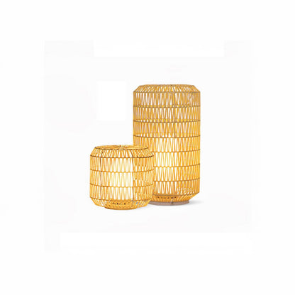 Woven Rattan Rustic Metal Outdoor Lamp