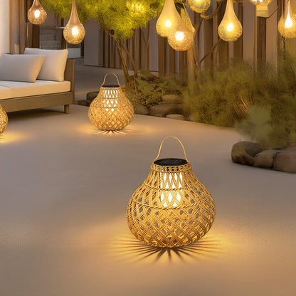 Woven Sphere Lantern Classic Metal Outdoor Lamp