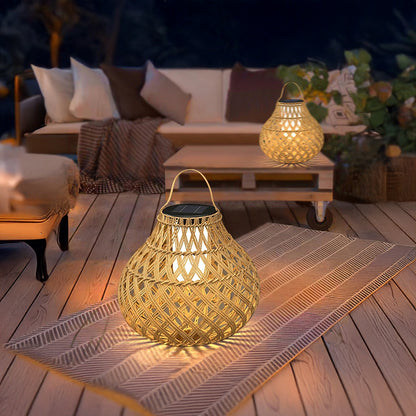 Woven Sphere Lantern Classic Metal Outdoor Lamp