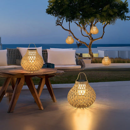 Woven Sphere Lantern Classic Metal Outdoor Lamp