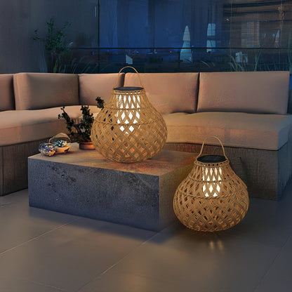 Woven Sphere Lantern Classic Metal Outdoor Lamp