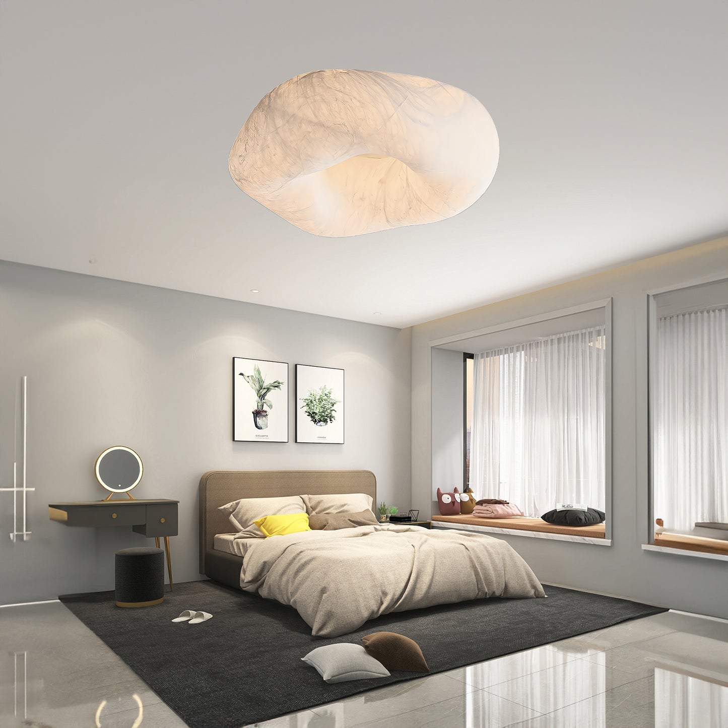 Cloud Silk Luxury Metal Ceiling Lamp