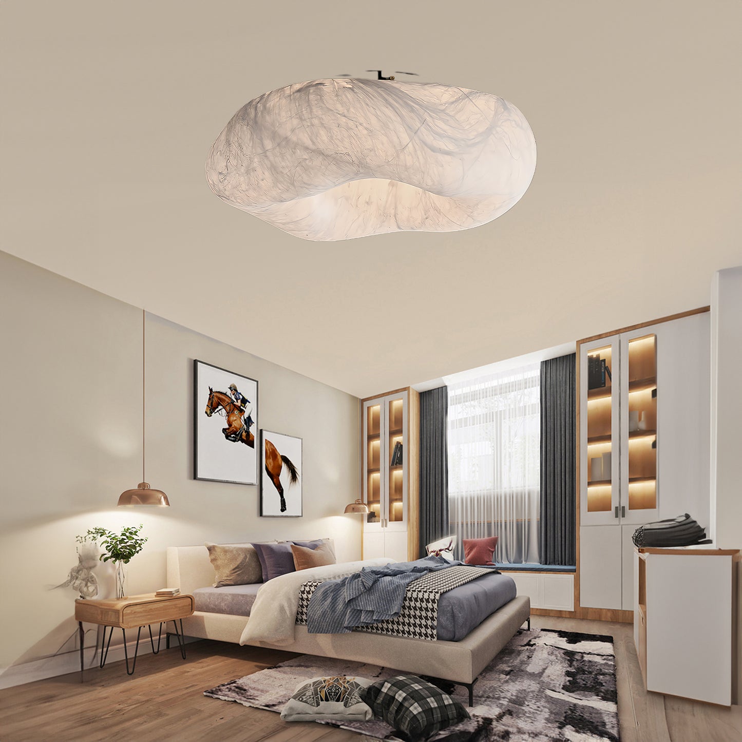 Cloud Silk Luxury Metal Ceiling Lamp