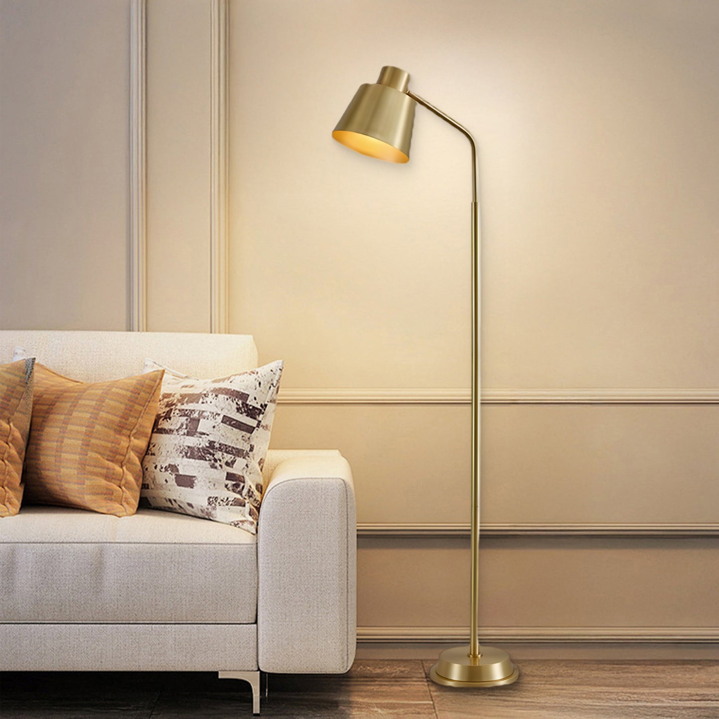 Zeid Minimalist Brass Floor Lamp