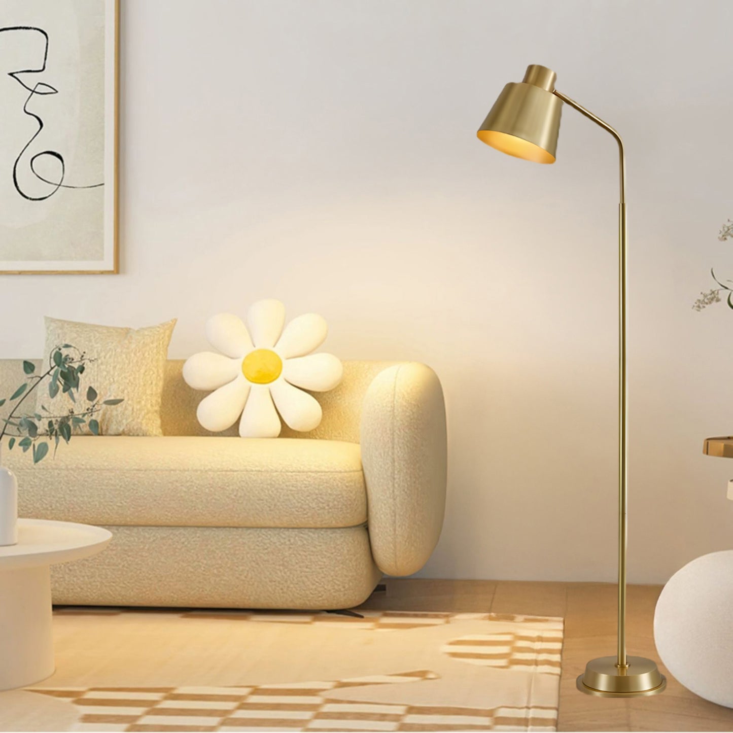 Zeid Minimalist Brass Floor Lamp