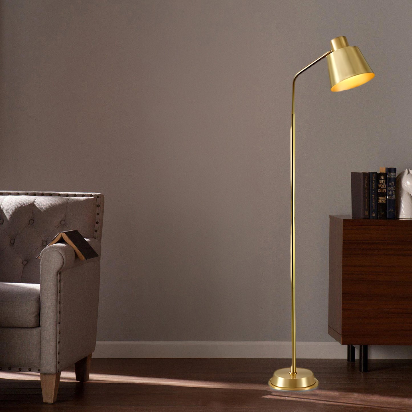 Zeid Minimalist Brass Floor Lamp