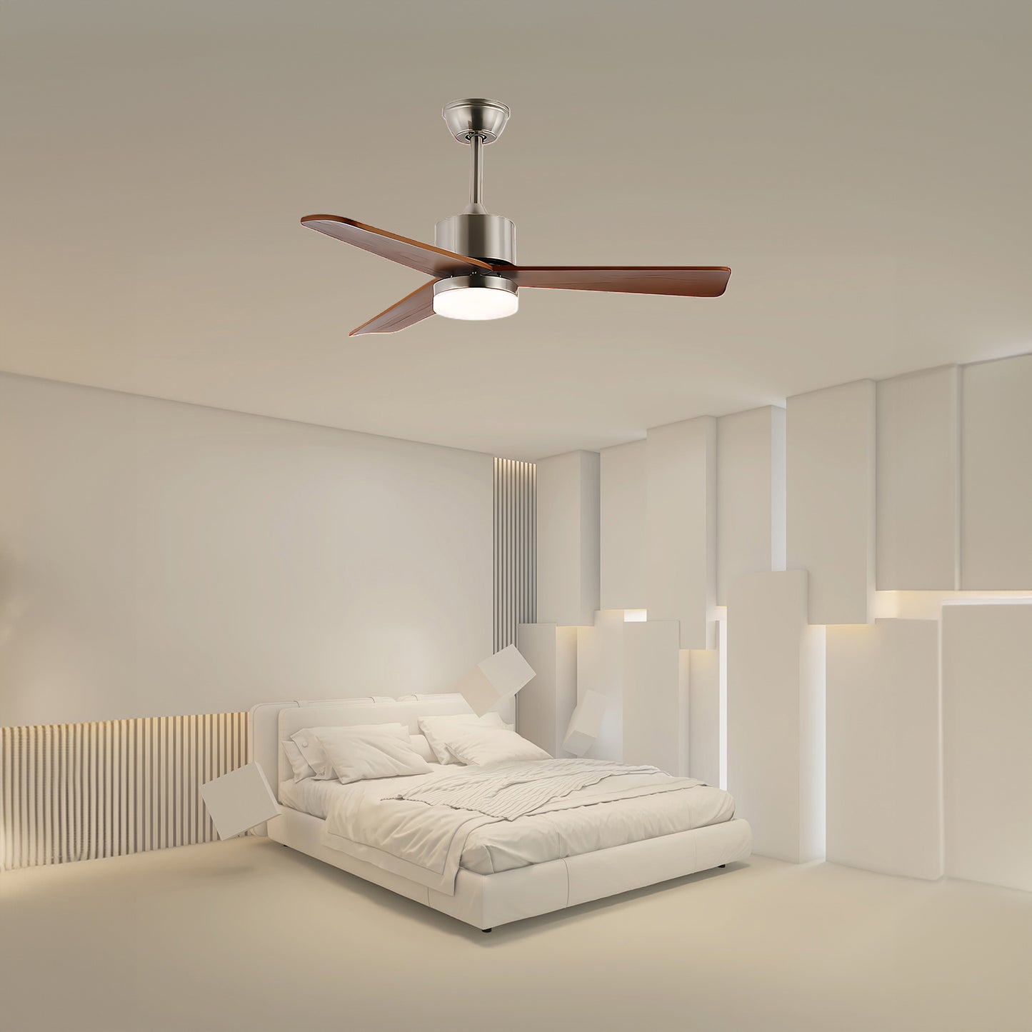 Zephyr Wooden 4252 Modern Metal Ceiling Fan Light